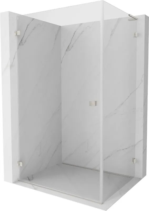 Mexen Lunar-B L, 1-krídlový sprchový kút, ľavý, 95 x 80 cm, 8mm číre sklo, brúsená oceľ profil, 832L-095-080-97-00-L