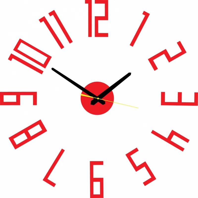 Nástenné hodiny Quartz, nalepovacie dekorácie, 3D zrkadlové nálepky Xmomo X0018-Wall clock HEU-