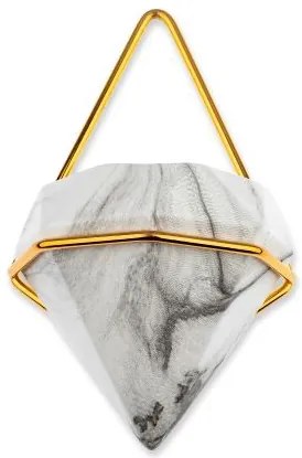 NÁSTENNÝ KERAMICKÝ KVETINÁČ SEMELA SADA 2KS 23X20X11,5 CM+14X10X6 CM BIELA/ZLATÁ