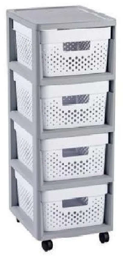 Curver Rozkladacie Šuplíky Infinity 4x11L biele s bodkami