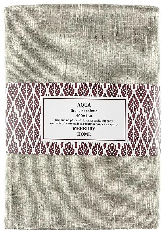 Záclona na páske AQUA polyester béžová 400x160 Merkury Home