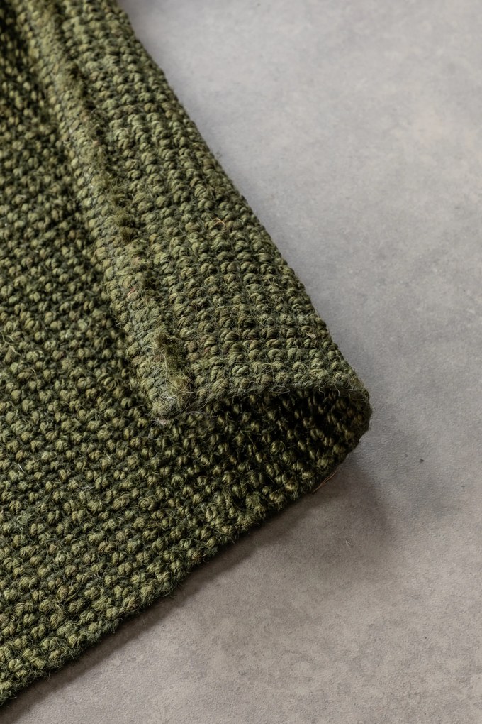 Hanse Home, Koberec behúň Bouclé Jute 105977 Jungle Green, 80x200, zelená, chodba / predsieň