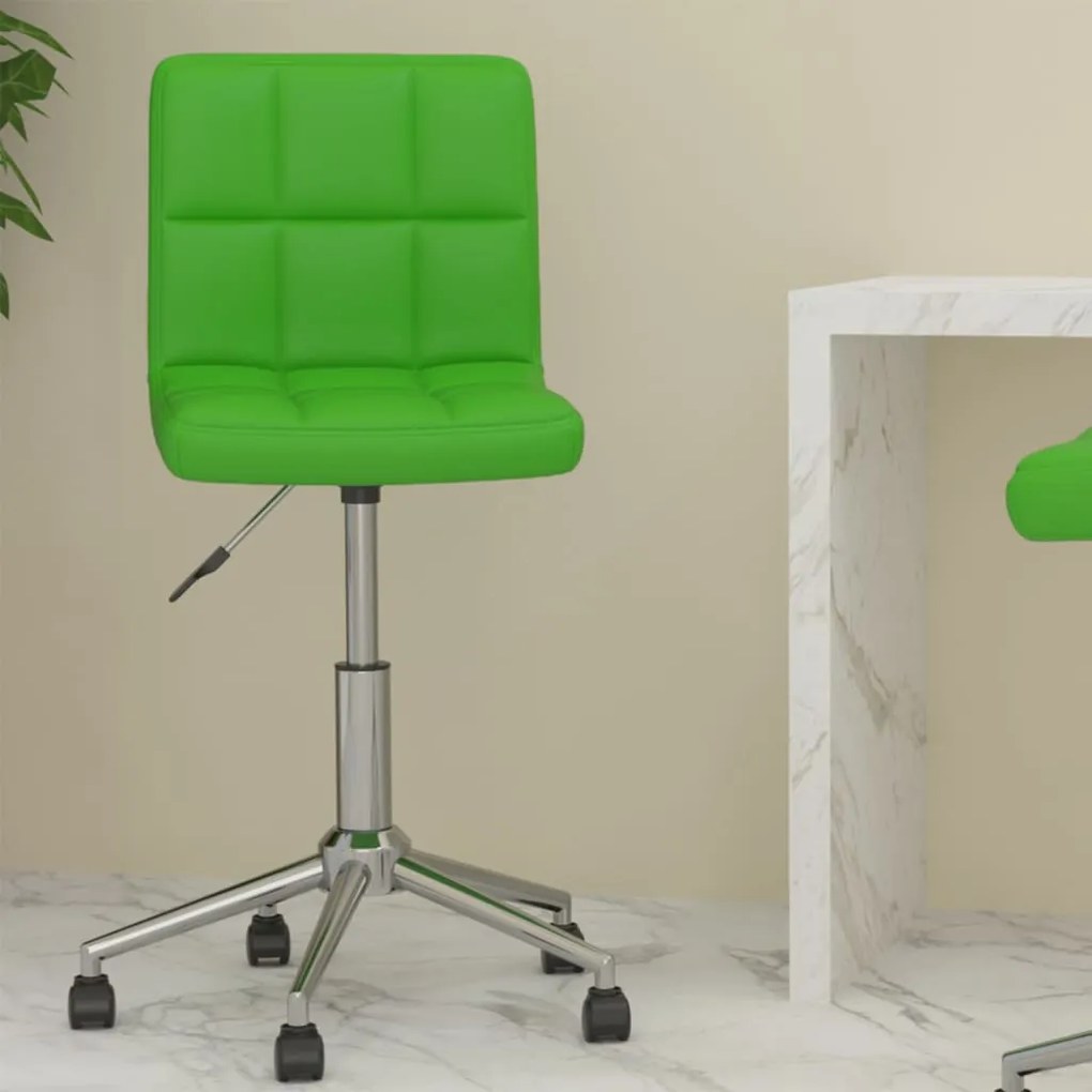 vidaXL Otočná kancelárska stolička zelená umelá koža