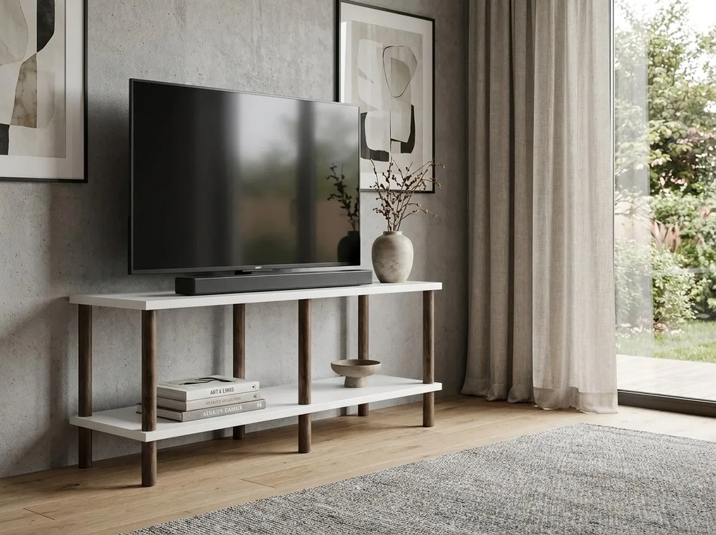 TV stolík SOLE 120 cm, biela