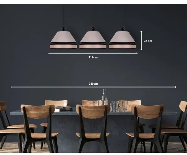 Duolla - Luster na lanku AVIGNON 3xE27/15W/230V béžová