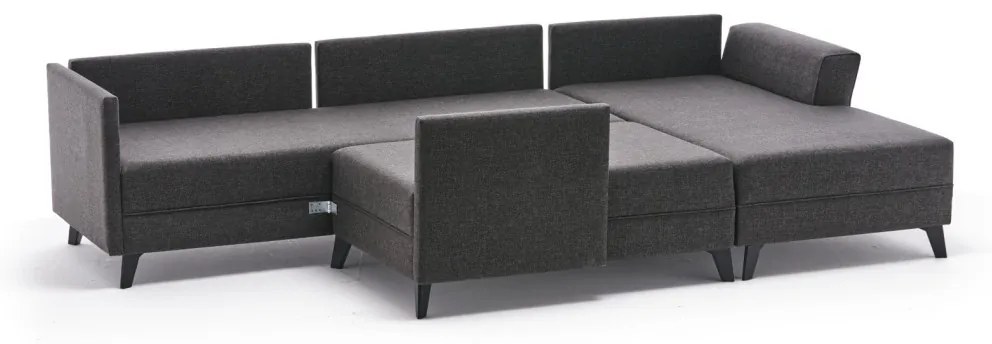 Rohová rozkladacia pohovka Eris antracitová