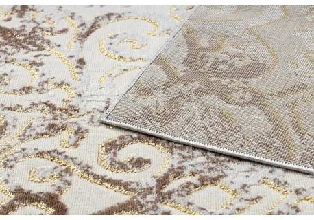 Moderný MEFE koberec 8724 Ornament vintage - Štrukturálny, dve vrstvy rúna béžová / zlatá Veľkosť: 140x190 cm