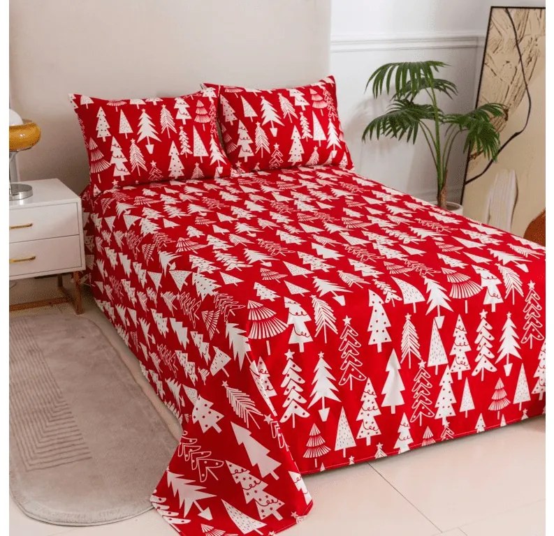 Plachta a obliečka na vankúš CHRISTMAS TREES Rozmer: 50 x 70 cm | 140 x 240 cm