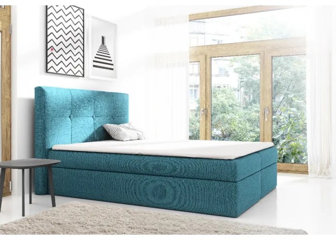 Manželská posteľ Olivio modrá 160 + topper zdarma