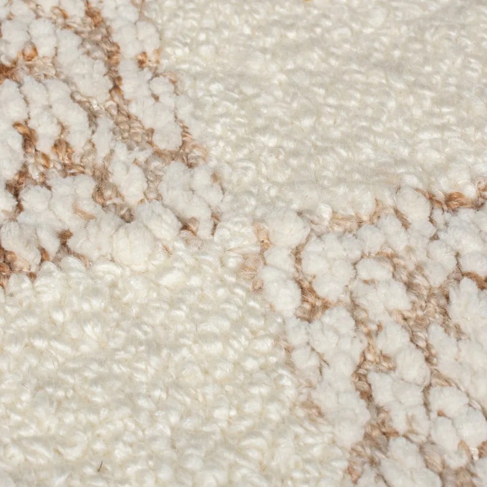 Krémový/v prírodnej farbe ručne tkaný koberec s prímesou vlny 200x300 cm Eric Checkboard – Flair Rugs