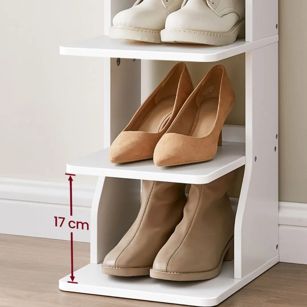 Botník CINDY, 6 úrovní, 30x26,4x110,4cm, biela Vasagle