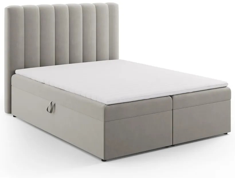 Sivá boxspring posteľ s úložným priestorom 160x200 cm Gina – Milo Casa