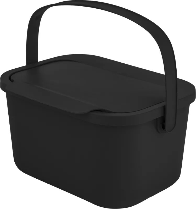 Malý odpadkový koš ALTOM s výklopným víkem 4,5 l – černý