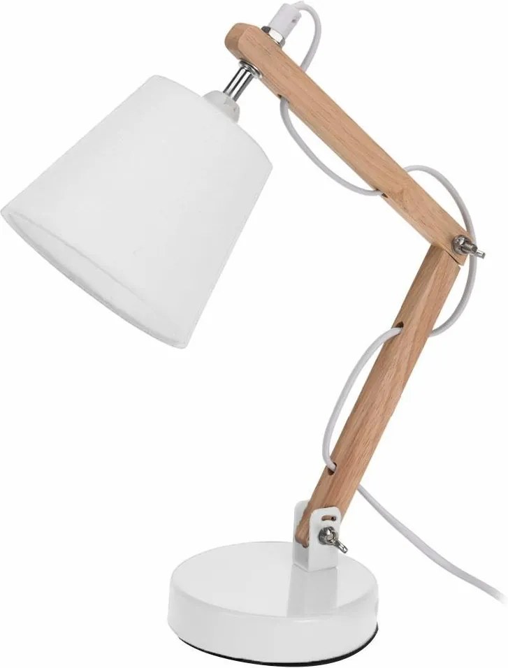 DekorStyle Biela stolová lampa s tienidlom