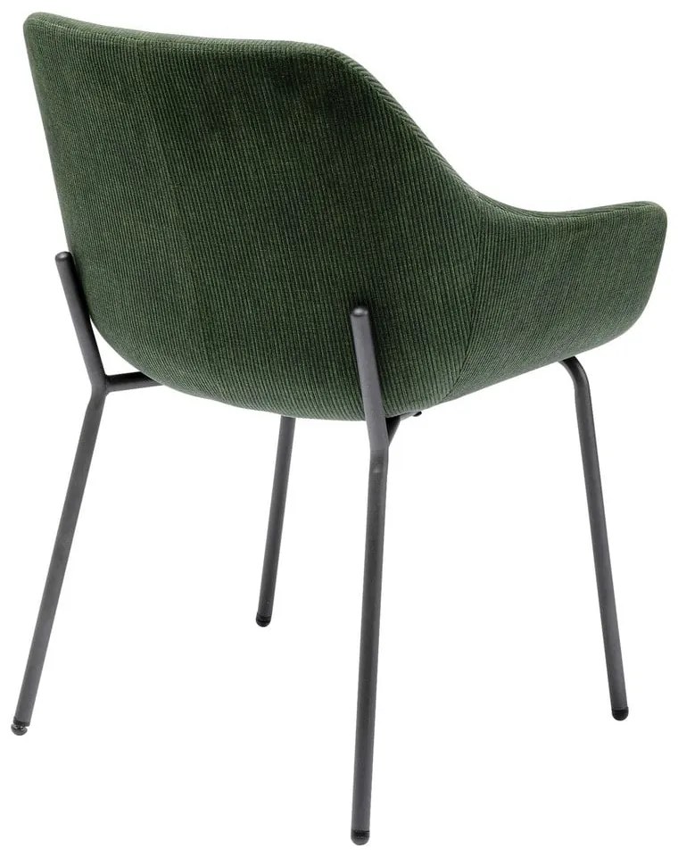 Set 2 zelených zamatových stoličiek s opierkami Kare Design Avignon