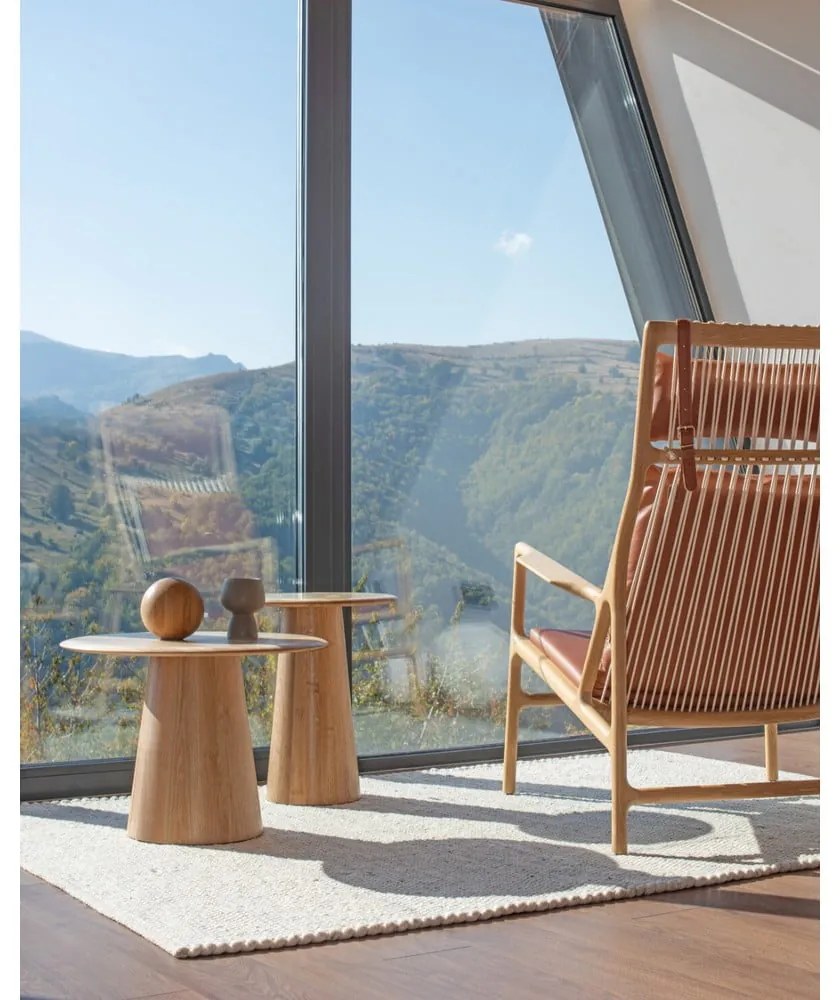 Okrúhly odkladací stolík z dubového dreva ø 40 cm Mushroom – Gazzda