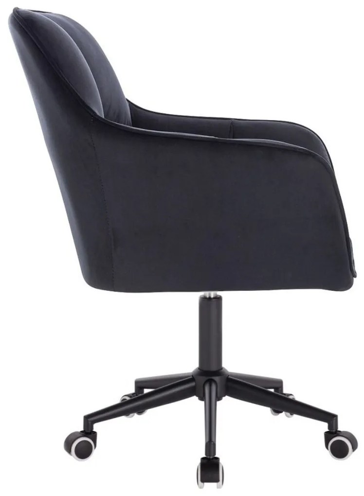LuxuryForm DESIGN Kreslo AMALFI VELUR na čiernej podstave s kolieskami - čierne