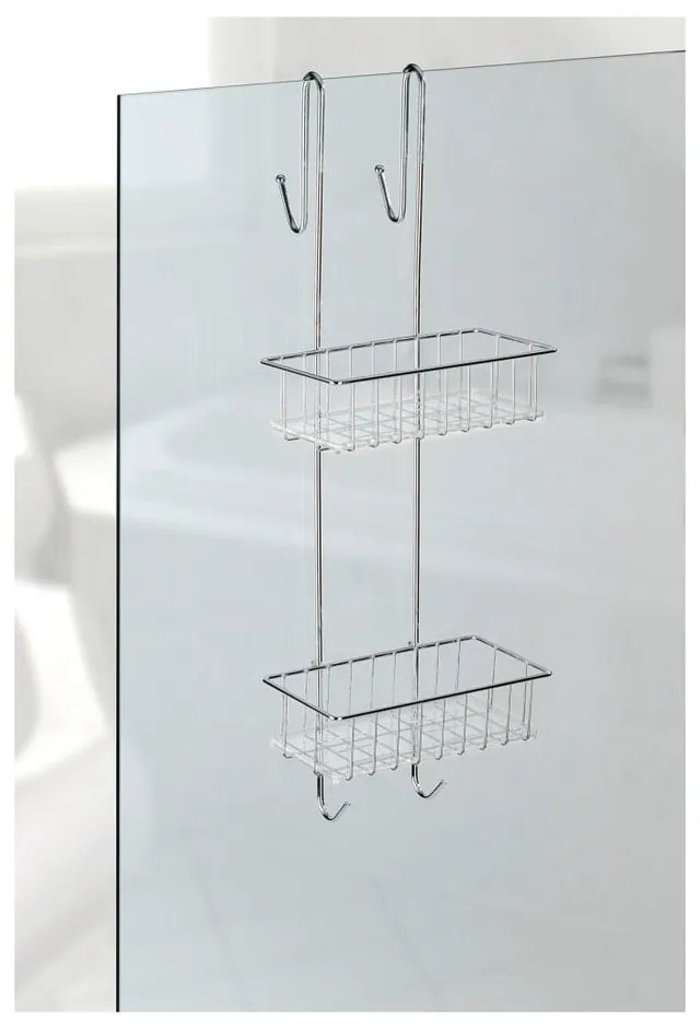 Závesná kúpeľňová dvojposchodová polička Wenko Caddy Alto