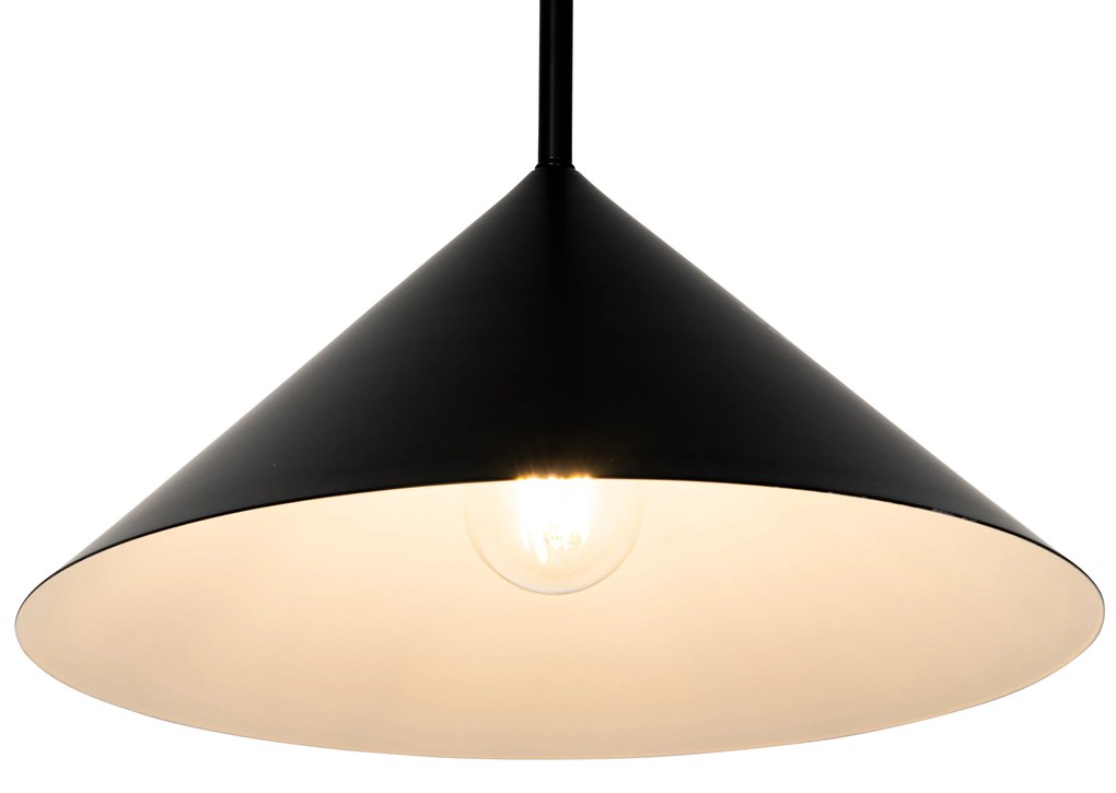 Dizajnové závesné svietidlo čierne - Triangolo