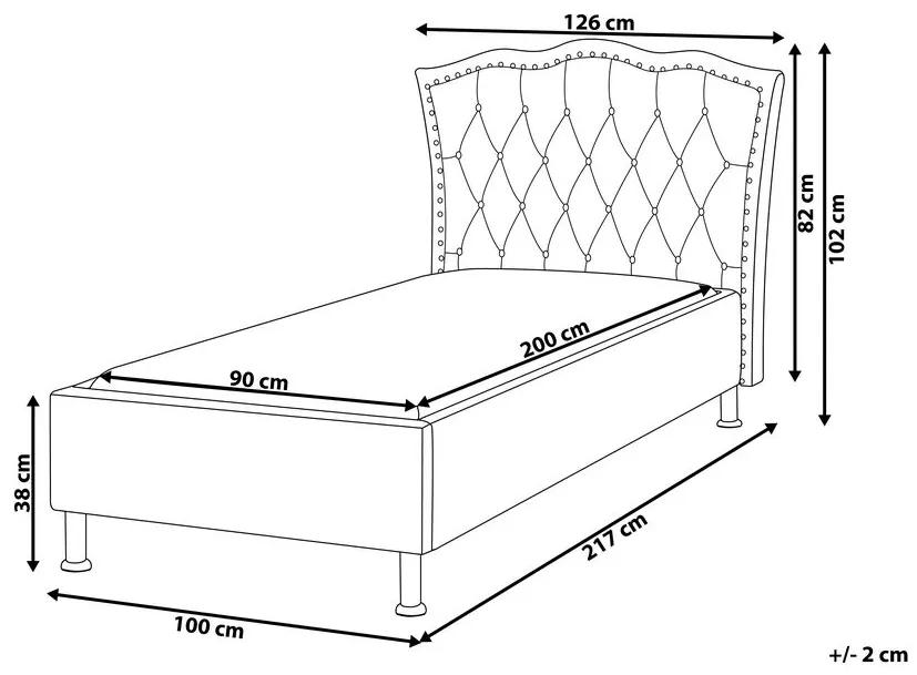 Jednolôžková posteľ 90 cm MATH (s roštom) (sivá). Vlastná spoľahlivá doprava až k Vám domov. 1007358