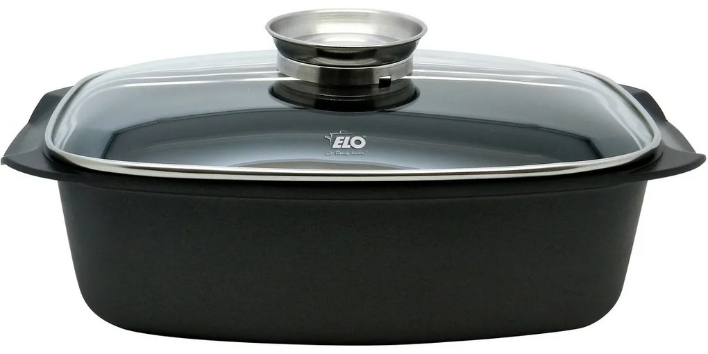 Elo 84932 Pekáč so sklenenou pokrievkou a aróma úchytom Alucast 40 x 22 cm