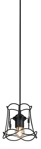 Retro závesné svietidlo čierne 15 cm - Granny Frame