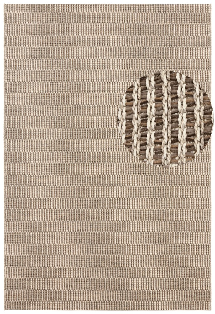 Kusový koberec Brave 103608 Cream z kolekcie Elle – na von aj na doma, 80x150, béžová, chodba / predsieň, ELLE Decoration