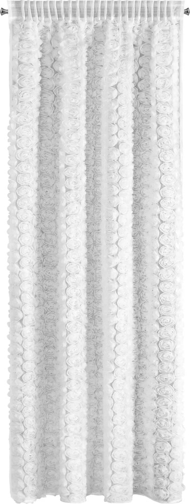 ZÁCLONA NA PÁSKE EVA MINGE ROSES1 140X270 CM BIELA