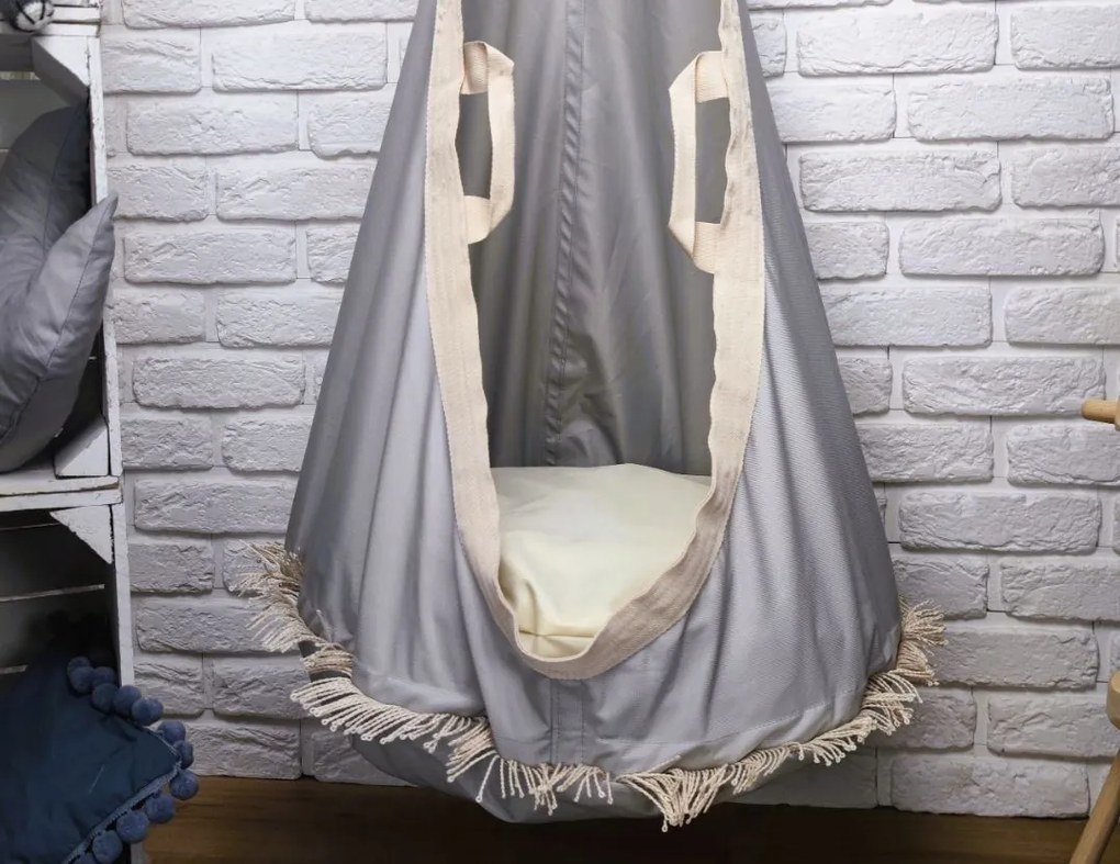 Závesný vak LILI - ecru / sivý