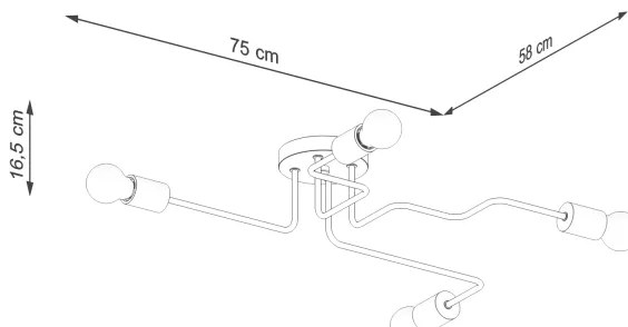 Sollux SL.1669 - Prisadený luster TIMBO 4xE27/15W/230V čierna/béžová/buk