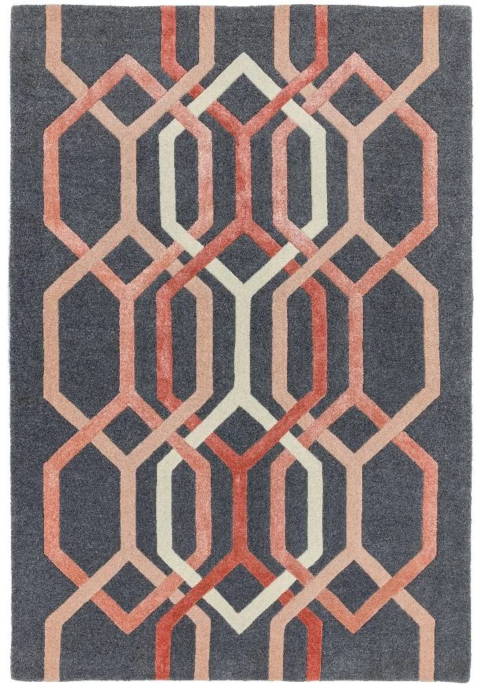 ASIATIC LONDON Matrix MAX66 Hexagon Charcoal - koberec ROZMER CM: 200 x 300