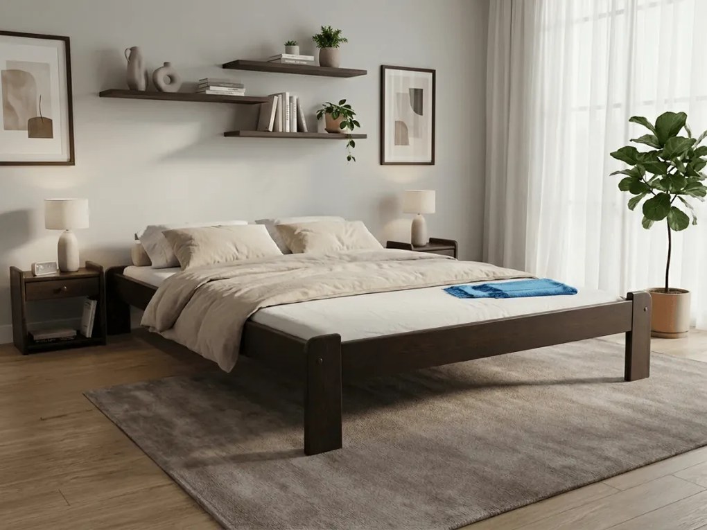 Posteľ Ada 160 x 200 cm, orech Rošt: Bez roštu, Matrac: Matrac COCO MAXI 20 cm