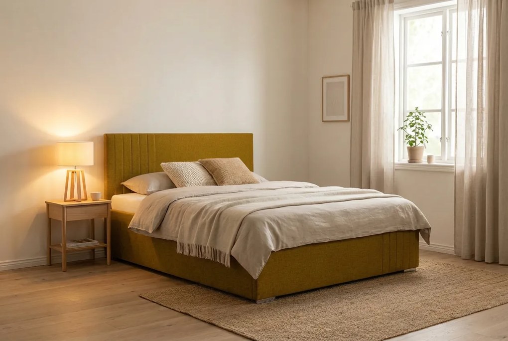 Postel MARS 180x200 cm Žltá S matracom