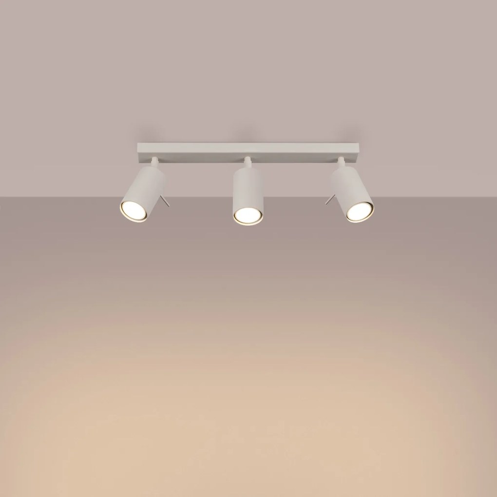 Bodové svietidlo Ring, 3x béžové kovové tienidlo, (možnosť polohovania)