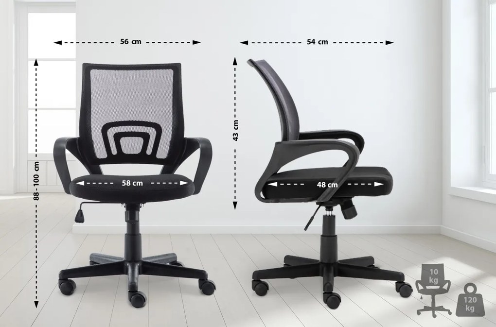 Design-Shop Kancelárska stolička DS37499 - Sivá
