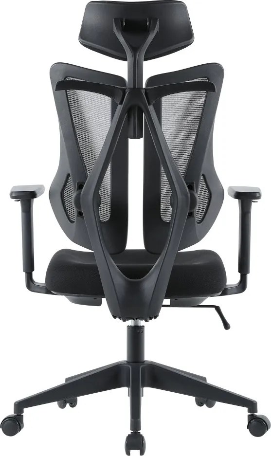 Kancelárska ergonomická stolička MORA — sieť / látka, sivá / čierna