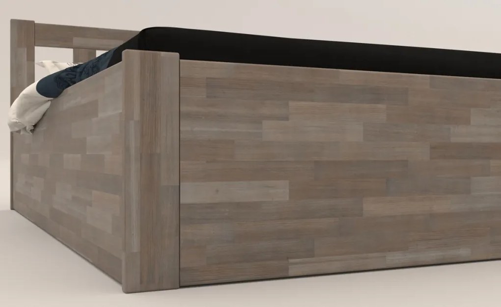 Posteľ s úložným priestorom Tema Box 180x200 cm, šedý buk
