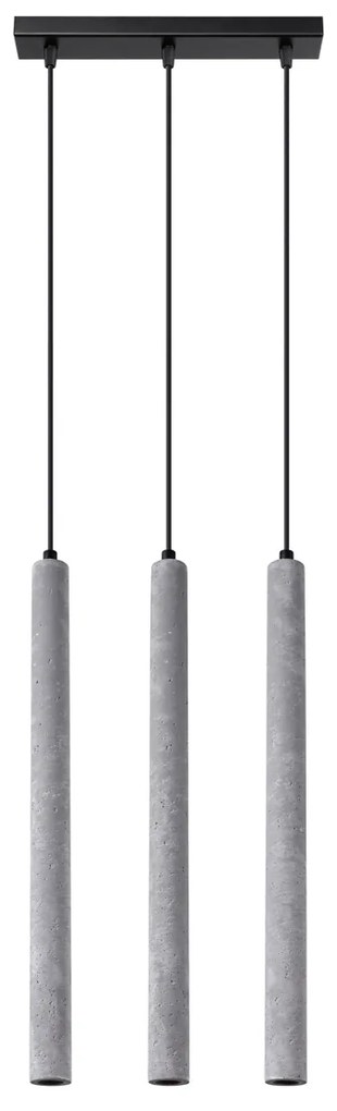 Závesné svietidlo Pastelo, 3x betónové tienidlo