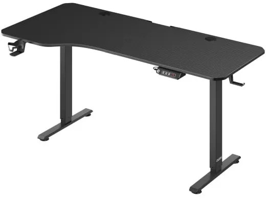 InternetovaZahrada Výškovo nastaviteľný kancelársky stôl čierny-160x75x118 cm