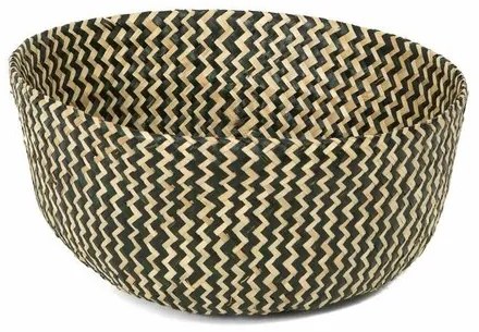 Compactor Pletený úložný košík z morskej trávy Belly, 35 x 32 cm, čierna, M