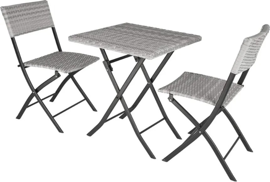 Ratanový skladací set Avenberg BOLOGNA, Sivá