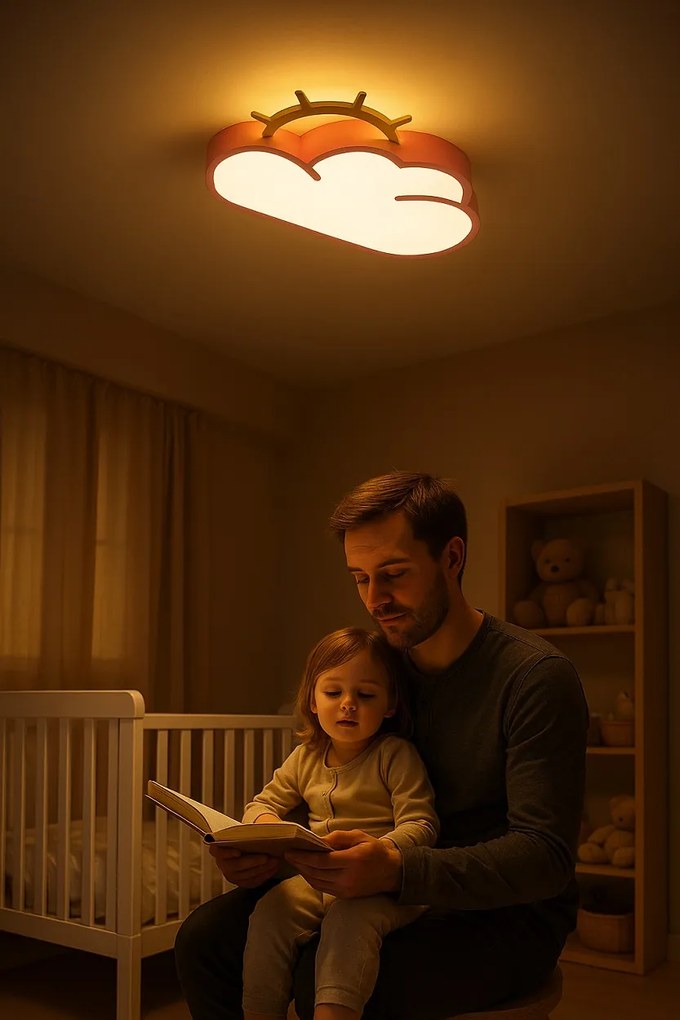 IKO LED stropná lampa s diaľkovým ovládačom – Ružový oblak