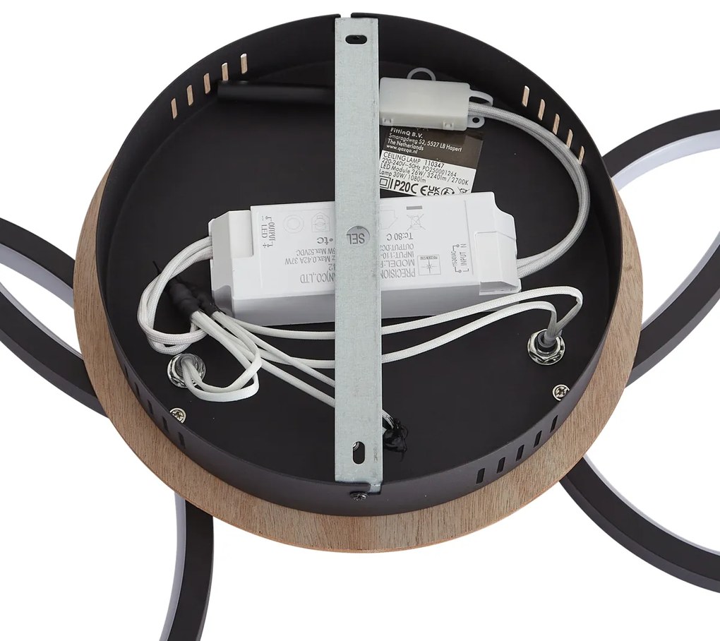 Moderné stropné svietidlo drevo vrátane LED 3-stupňové stmievateľné 3-svetlá - Rondas