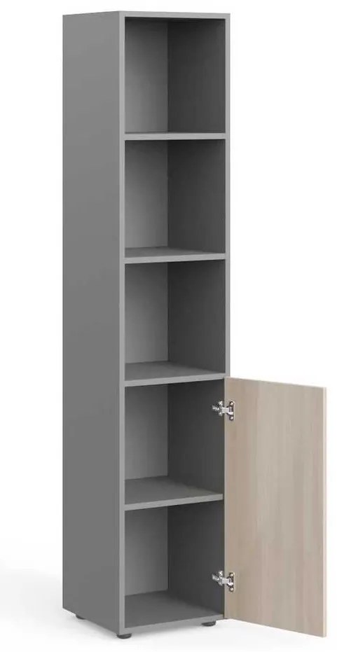 Vysoká skriňa Manager 39,9 x 42,2 x 196,5 cm, pravá, agát svetlý / sivá