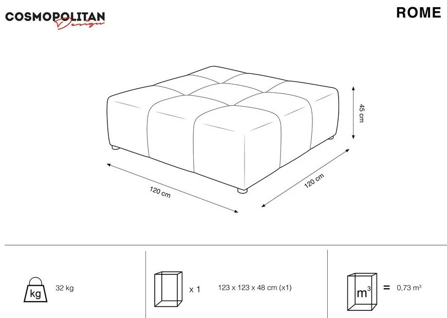 Červený zamatový modul pohovky Rome Velvet - Cosmopolitan Design