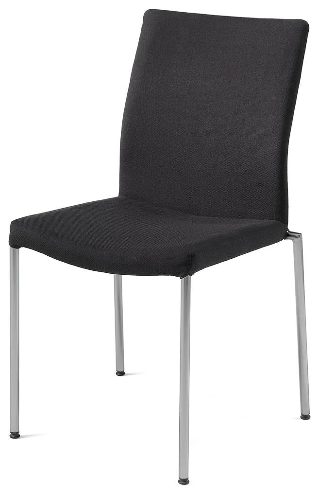 Konferenčná stolička BROOKS, textília, čierna / šedá