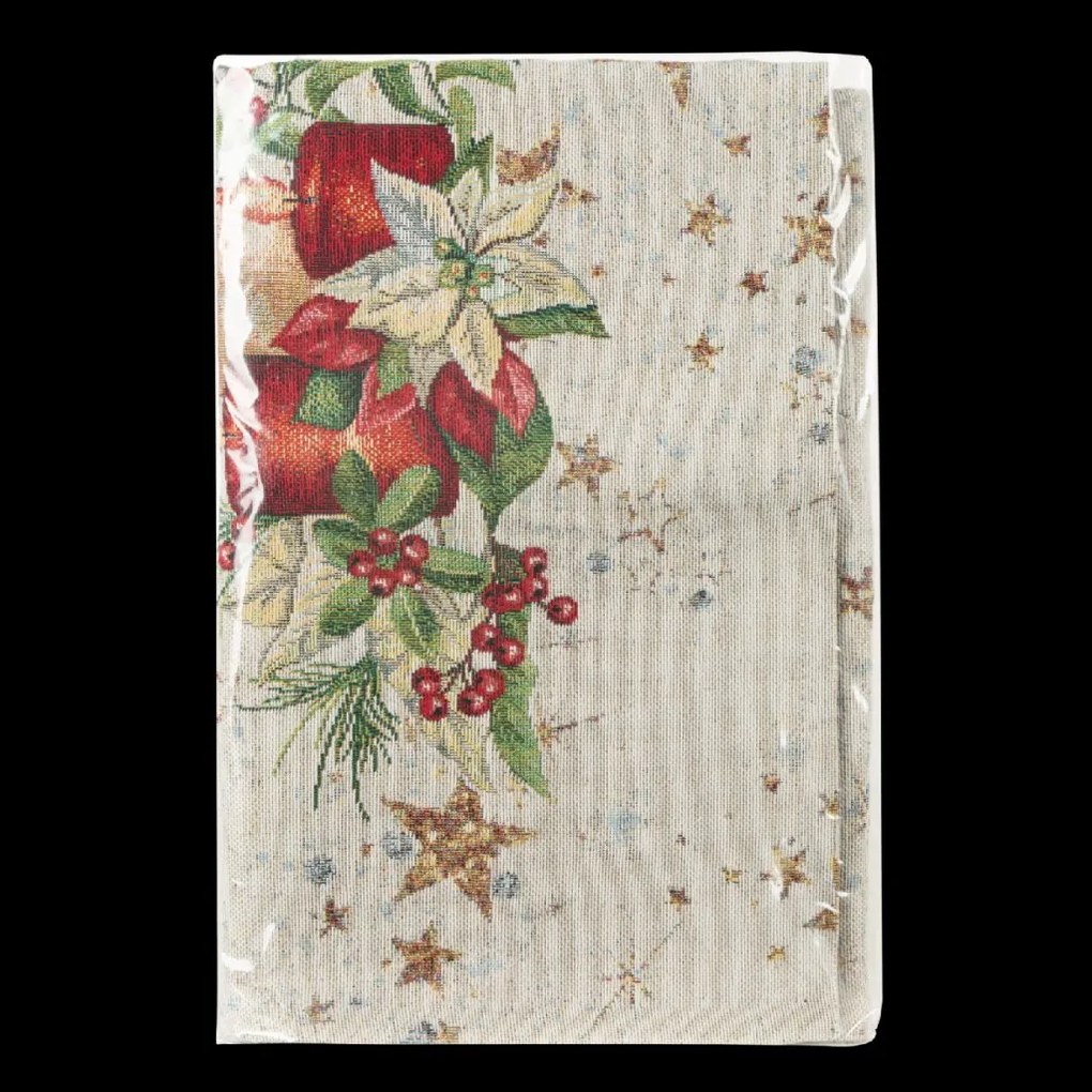 VIANOČNÝ GOBELÍNOVÝ OBRUS NA STÔL CANDLES 50X110 CM VZOROVANÁ