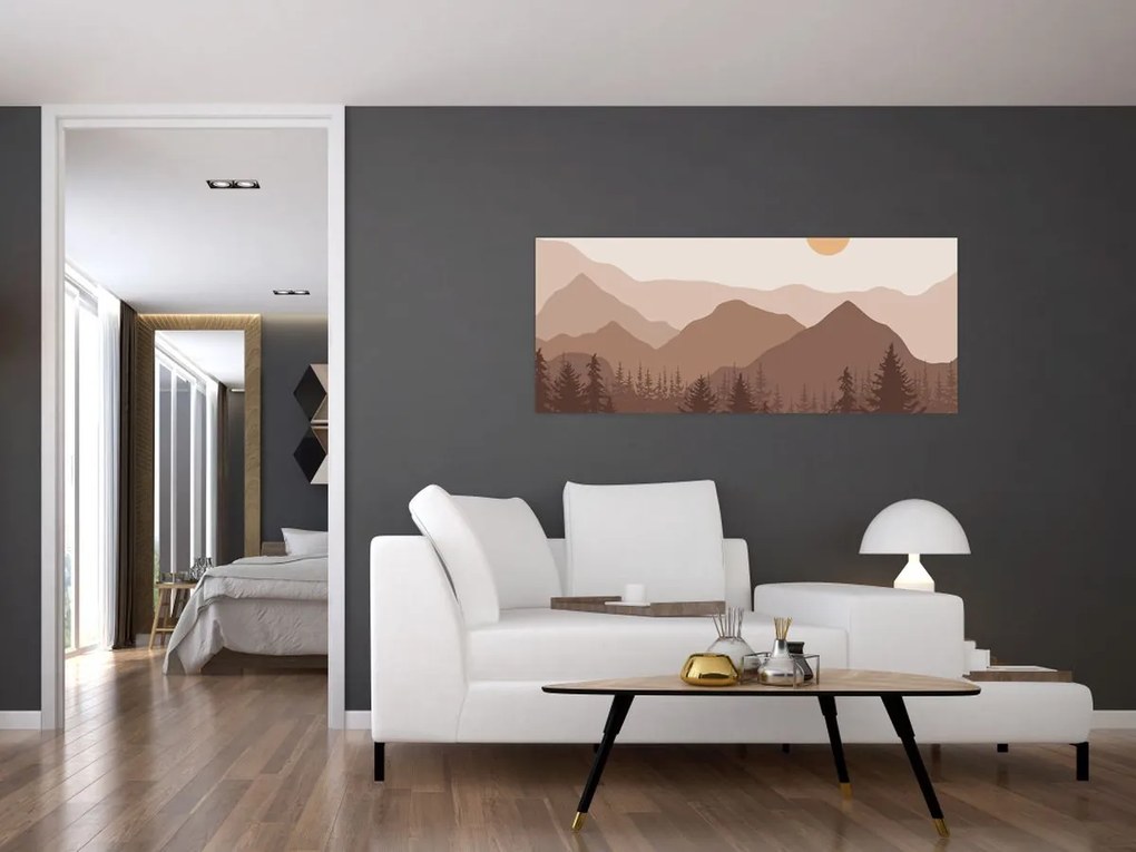 Obraz - Hnedé pohorie N⁰1 (120x50 cm)