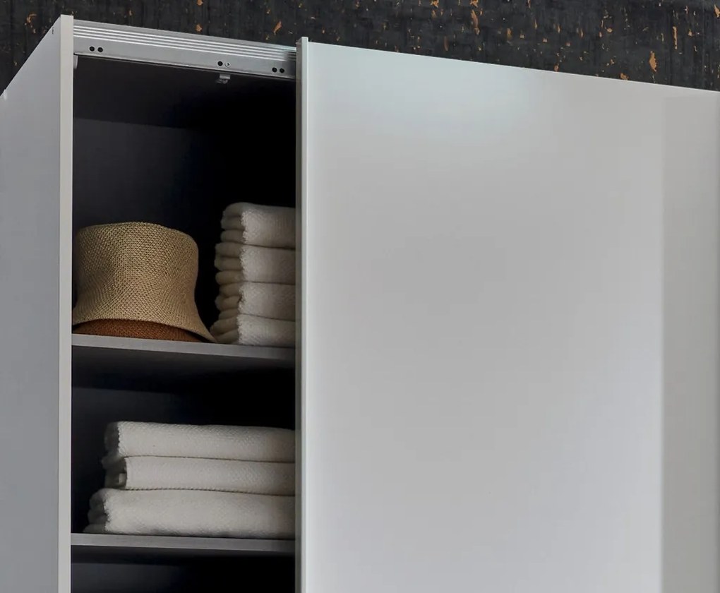 Šatníková skriňa Coburg, 180 cm, biela/dub artisan