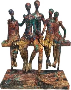 Dekoračná  soška Ľudia na lavičke, 22 cm%